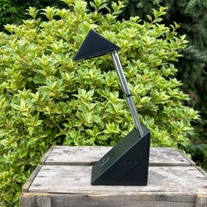 Triangle Table Lamp, Vintage 1980s Vibe, Black Postmodern Design, Space Age Office Desk Light, Unique Interior Gift