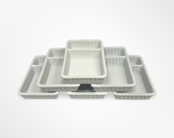 Intermezzo Porseleinen Frietbakjes, Vintage Snack Trays, Dutch Belgian Fries Dishes, Sauce Compartment, Kitchenware Gifts