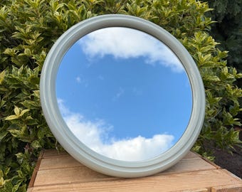 Vintage Tiger Plastics Mirror, Made In Holland, Round Wall Mirror, Dutch Design Plastic Frame, 1970s Home Decor, Mid Century Modern Mirror