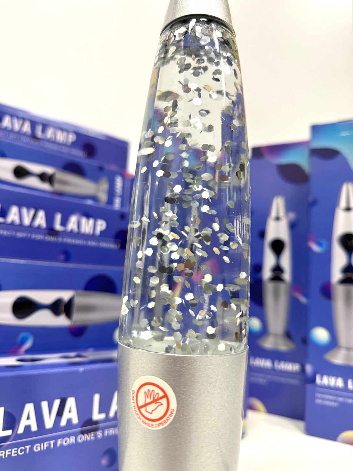 Vintage Glitter Lava Lamp, 1990s Rocket Table Lamp, New Old Stock, photo 4 sur 5