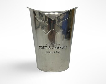 Vintage Moët & Chandon Ice Bucket, Champagne Bottle Cooler, Elegant Metal Design, Mancave Decor, Gifts for Him