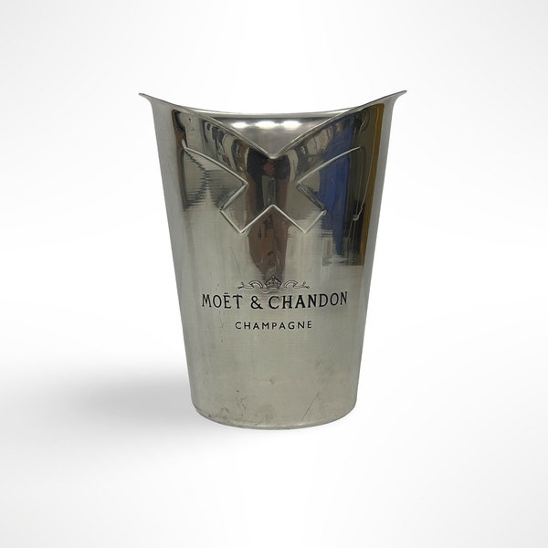 Vintage Moët & Chandon Ice Bucket, Champagne Bottle Cooler, Elegant Metal Design, Mancave Decor, Gifts for Him