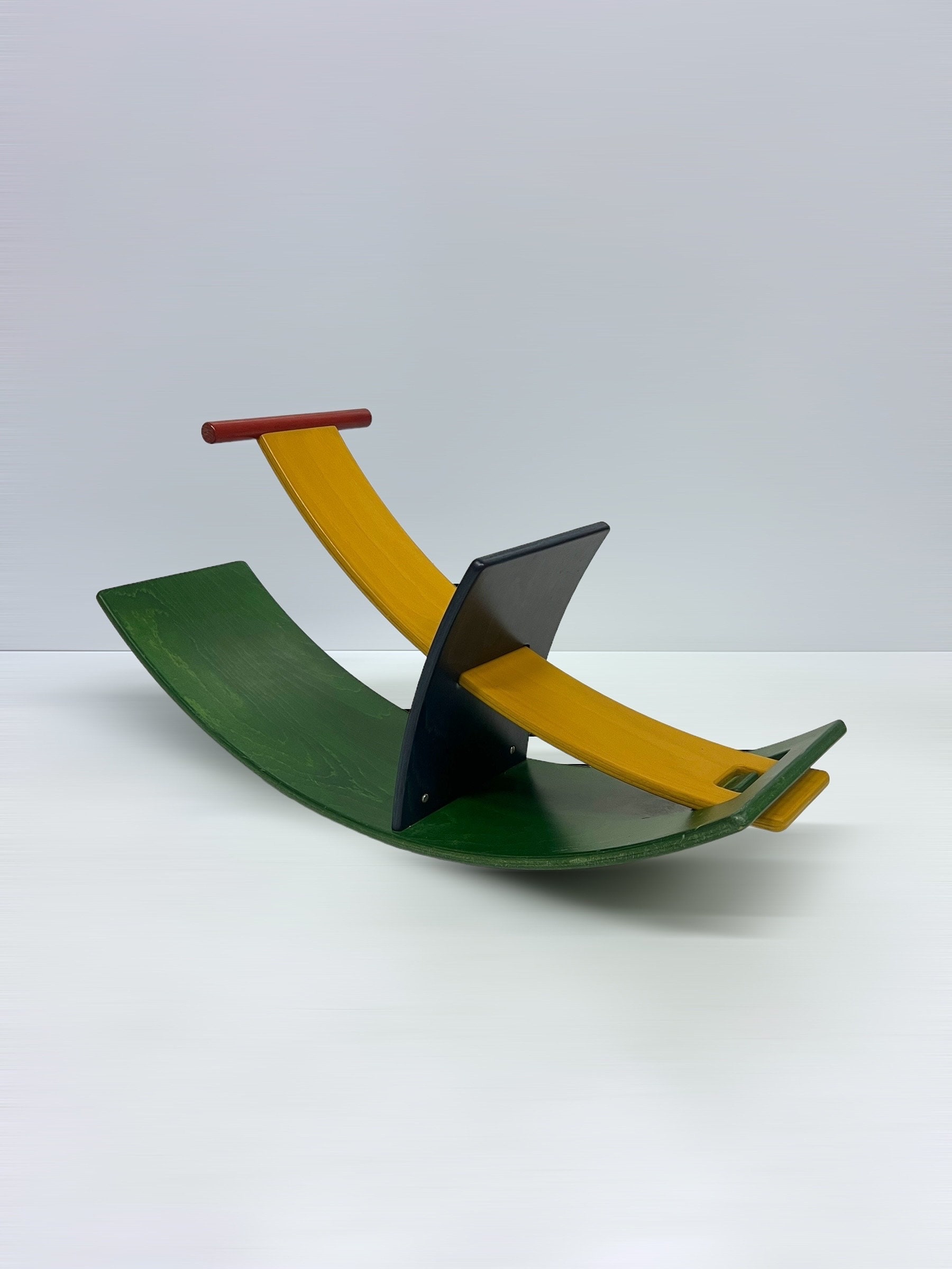 Rare Stokke Hippo Rocking Horse, Wooden Postmodern Design 