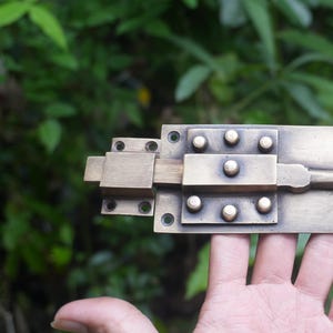 Vintage Massives Messing Türriegel - Antikes Finish (7,8 "Zoll)