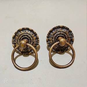 2 pcs - 3.3&quot; inch Vintage Solid Brass Door knob Handle Pull - Antique Old Style Door Knobs pulls handle GBY 016