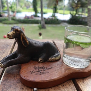 Estátua de cachorro de latão vintage: escultura de animal de bronze antiga