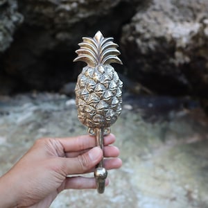 Vintage Solid Brass Pineapple Hook - Towel, Hat, Key Holder