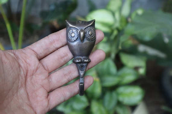 Tricune Ganci decorativi da parete vintage a forma di gufo, per appendere vestiti, cappotti, asciugamani, chiavi, cappelli, 2 pezzi di ganci da parete in metallo per animali