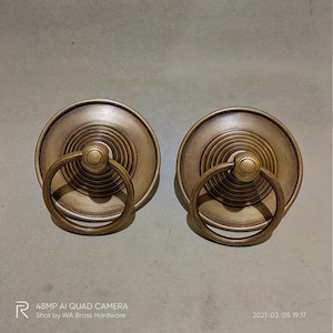 2 pcs - 4.5&quot; inch Simple Vintage Solid Brass Door knob Handle Pull - Antique Old Style Door Knobs pulls handle GBY 012