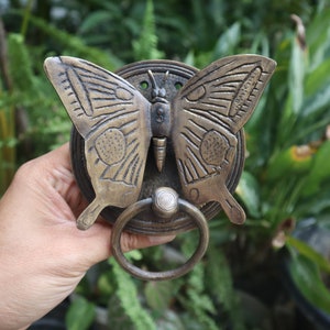Vintage Butterfly Door Knocker , Antique knocker Detailed ANTIQUE Solid Brass , old vintage