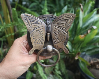 Vintage Butterfly Door Knocker , Antique knocker Detailed ANTIQUE Solid Brass , old vintage