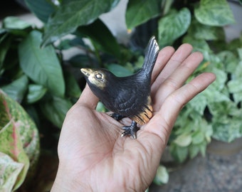 Statuetta vintage in ottone raffigurante un uccello – Decorazione per la casa antica