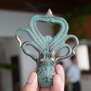 Vintage Solid Brass octopus Bottle Opener - Antique Brass Bottle openers