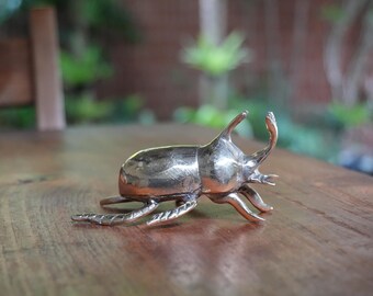ヴィンテージ カブトムシ 真鍮像 - アンティーク ゴールド カブトムシ