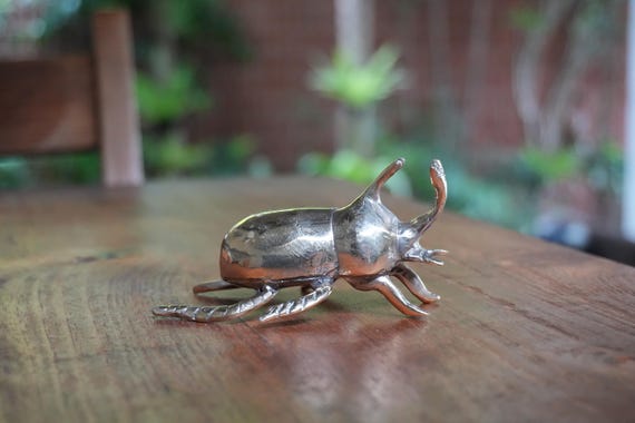 ヴィンテージ カブトムシ 真鍮像 - アンティーク ゴールド カブトムシ
