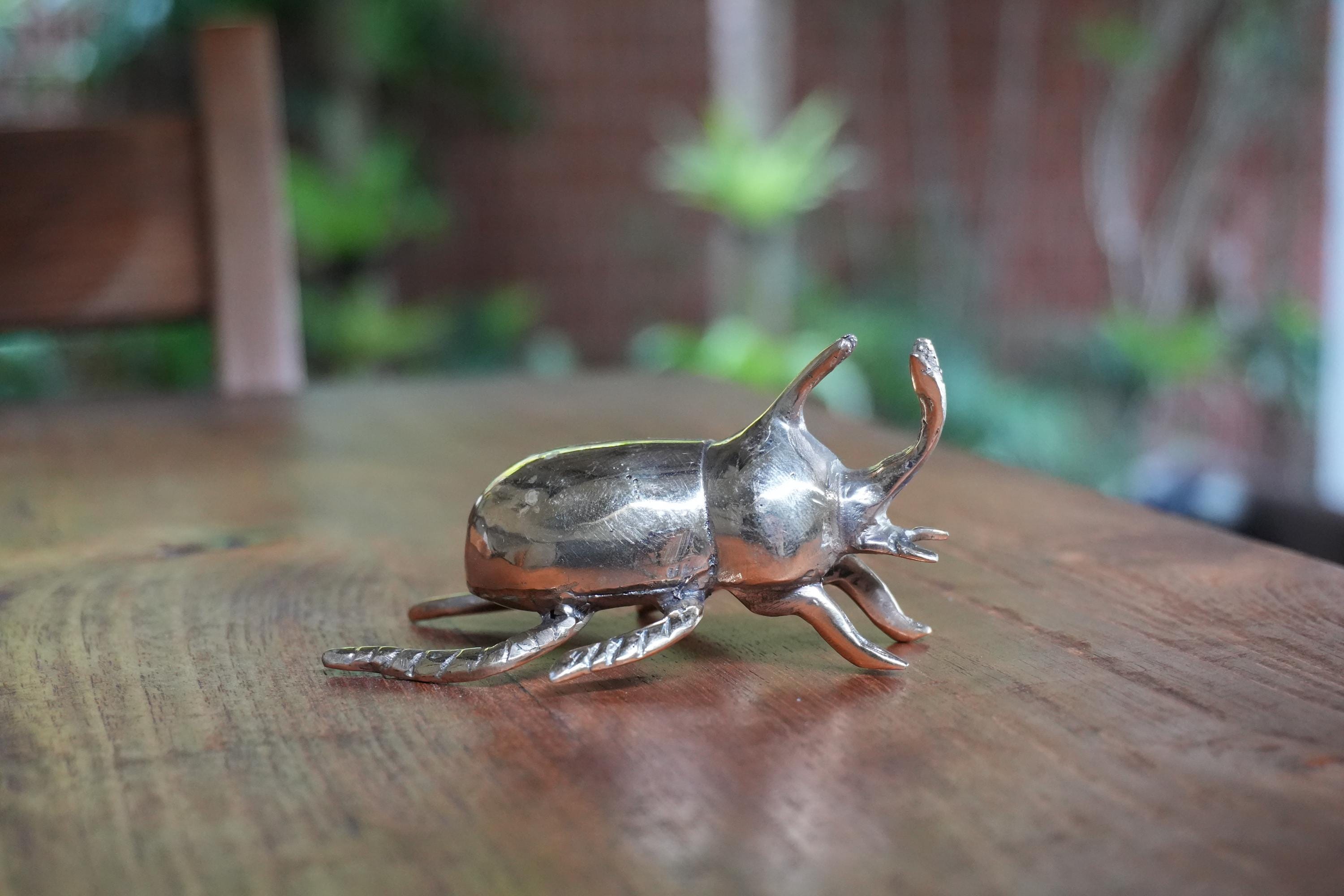 ヴィンテージ カブトムシ 真鍮像 - アンティーク ゴールド カブトムシ