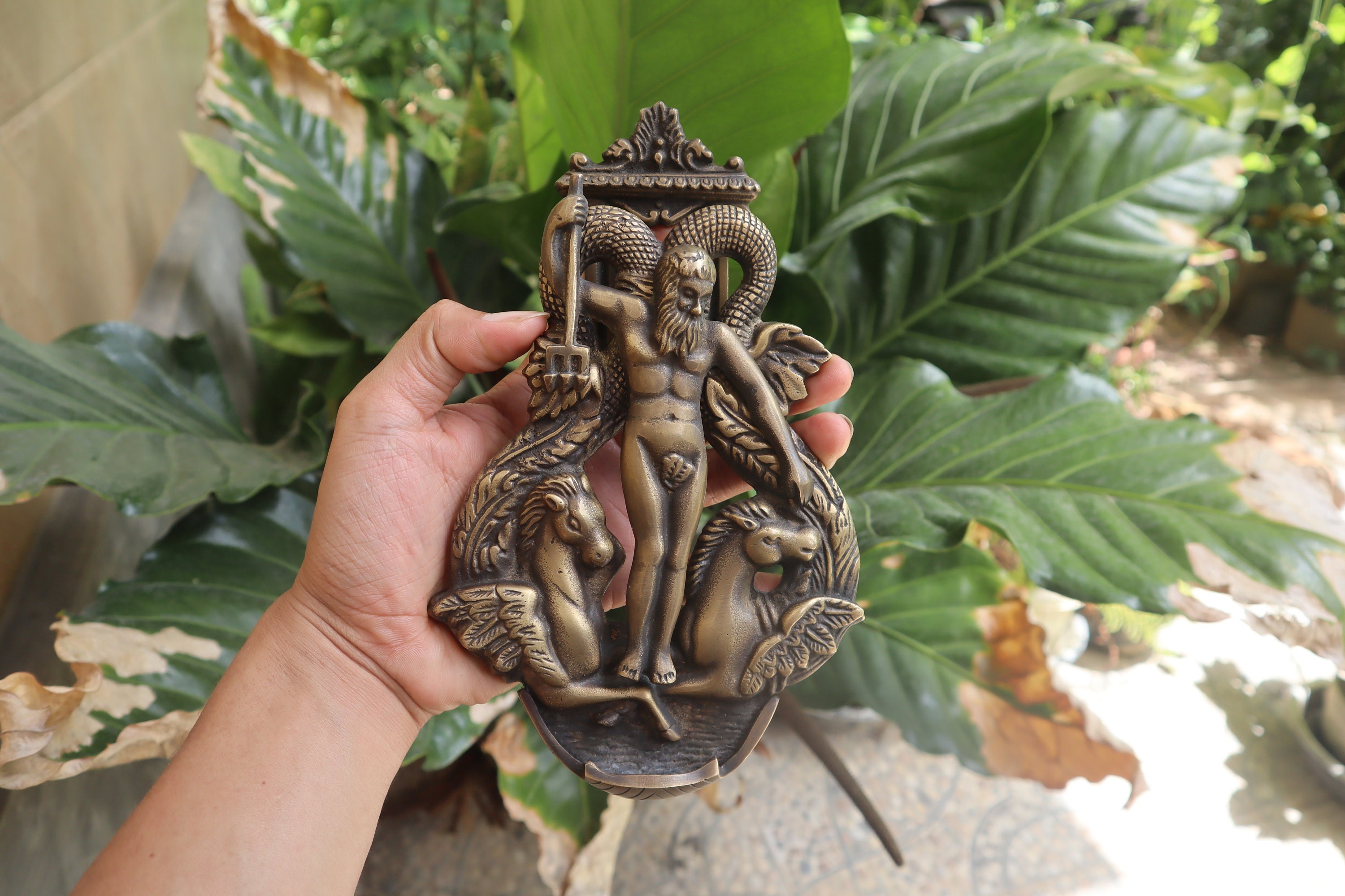 Antique Solid Brass Zeus Door Knocker – Naked Man Design - Etsy