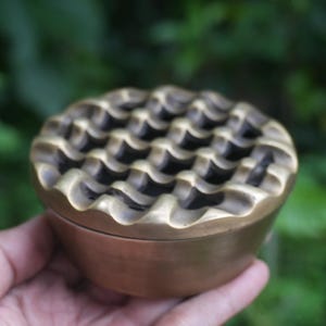 Vintage Solid Brass Tobacciana Ashtray - Antique Ashtray