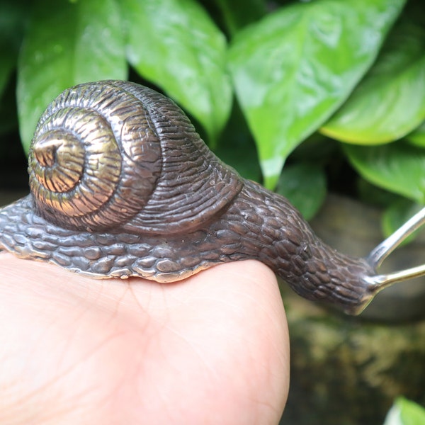 Vintage Brass Snail Figurine for Gift - Animal Statue Bronze desk deco