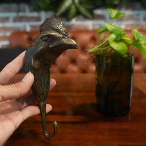 Vintage Solid Brass Chicken Head Hook - Antique Rooster Animal Wall Hooks / Coat Hooks Hangers/ Keys Hangers Hooks/ Clothes Hooks Hangers