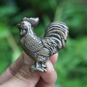 5 tiradores de latón macizo con forma de gallo para cajón - Decoración rústica vintage