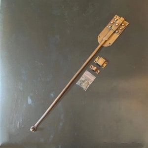 19&quot; Inches Set VINTAGE Long Latch Slot Antique Solid Brass Door Safe Latch Lock