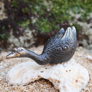 Vintage Messing Ente Statue - Antike Bronze Ente Skulptur für Geburtstagsgeschenk - Tierfigur für Tischdekor