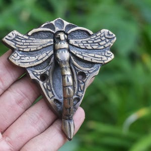 4 poignées de tiroir libellule vintage en laiton massif - Poignées de meuble antiques