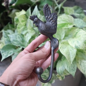 Vintage Solid Brass Chicken Hook - Antique Animal Brass Hooks / Coat Hooks Hangers/ Keys Hangers Hooks/ Clothes Hooks Hangers