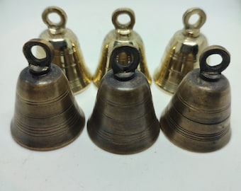 10 bellen van gepolijst messing, vintage huisdierbellen van 3 cm