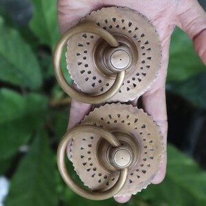 2 pcs - 2.9&quot; inch Vintage Solid Brass Door knob Handle Pull - Antique Old Style Door Knobs pulls handle GBY 023