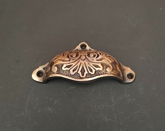 4 Solid Brass Antique Drawer Pulls – Handmade Cabinet Knob, Home Decor