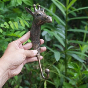 Vintage Solid Brass Girraffe Hook - Antique Animal Wall Hooks Hangers/ Coat Hooks Hangers/ Keys Hangers Hooks/ Clothes Hooks Hangers