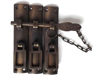 Vintage Solid Brass Latch Lock - Antique Door Hardware