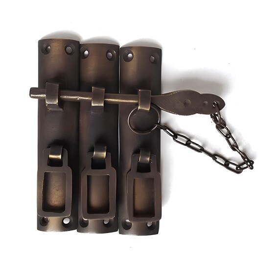 Vintage Solid Brass Latch Lock - Antique Door Hardware