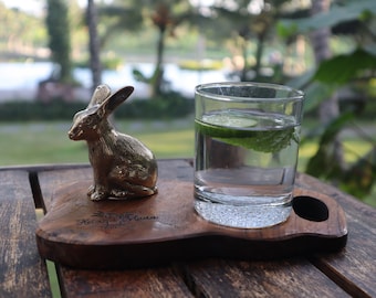 Vintage Brass Rabbit Figurine – Antique Gold Table Decor