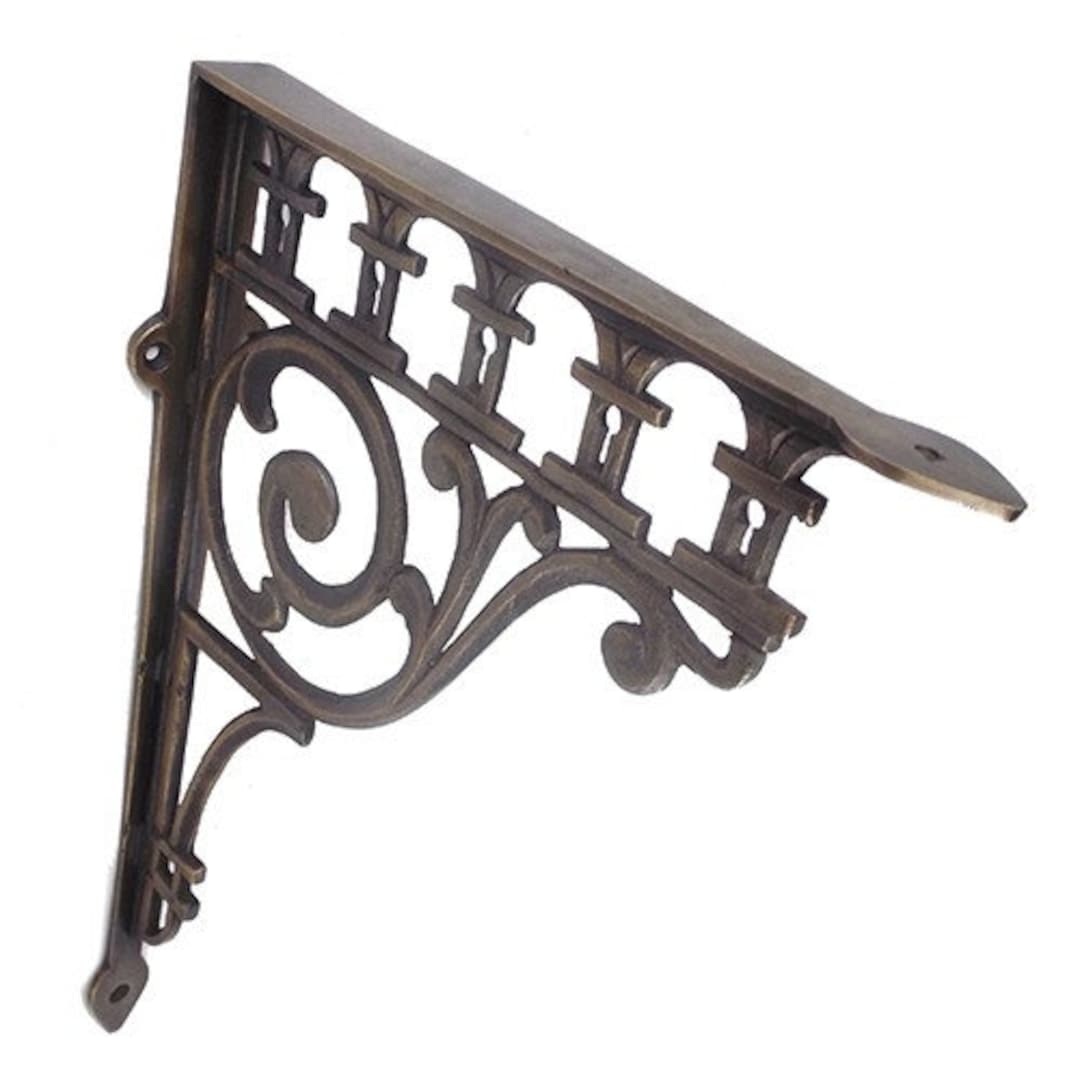 Gothic Rope Brackets 2 Pieces 10 Solid Brass Classic Gothic Shelf Brackets Vintage Solid ...