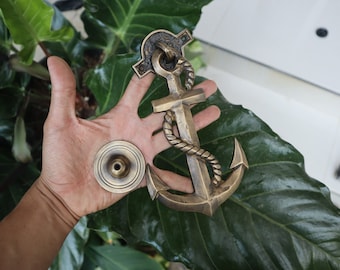 Vintage Anchor Brass Door Knocker  - Antique Retro Classic Door Knocker