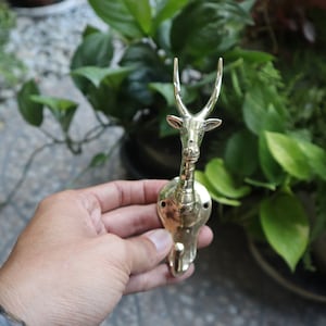 14cm Vintage Gold Deer Brass Hook - Antique Brass Hooks for hat towl cloth keys