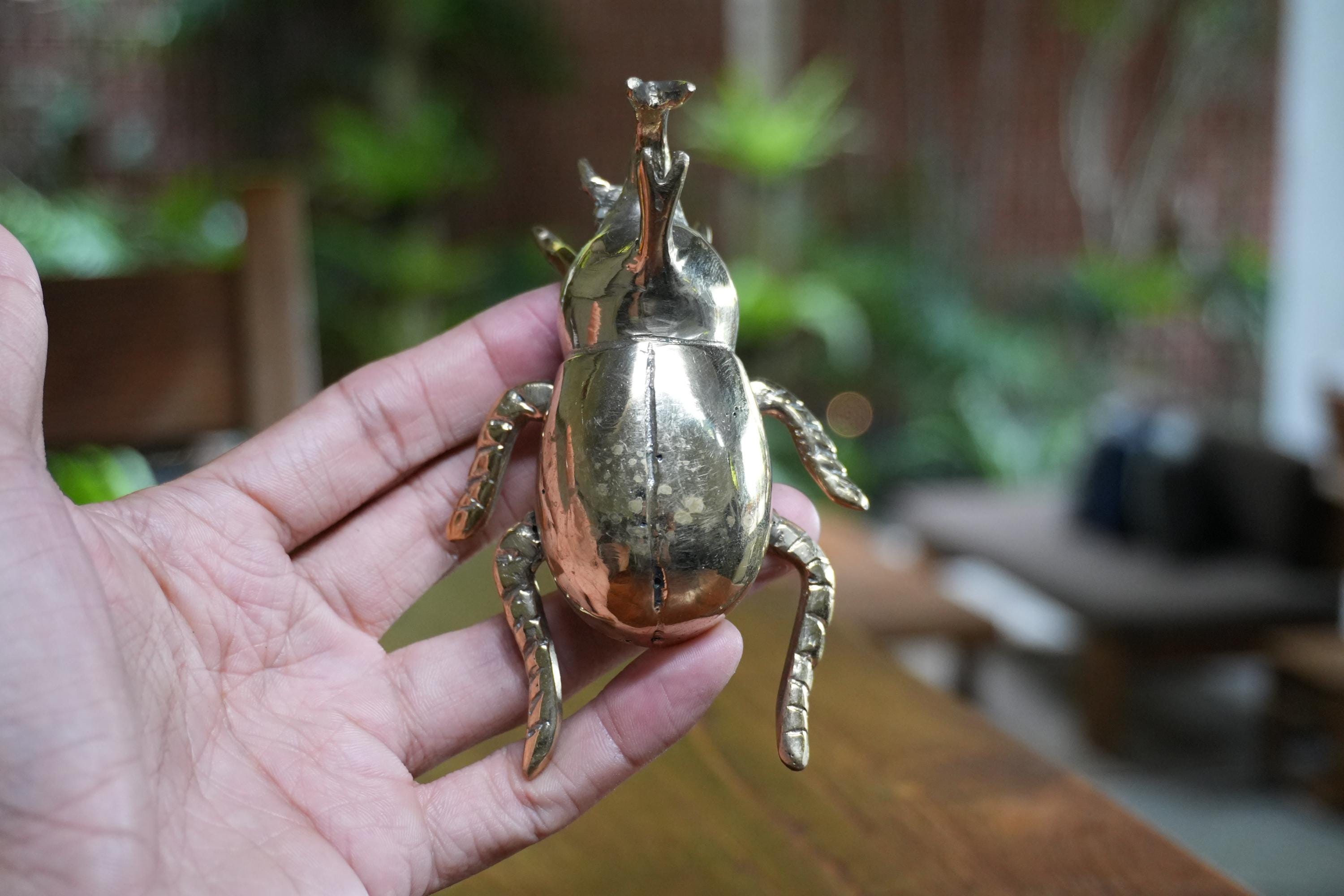 ヴィンテージ カブトムシ 真鍮像 - アンティーク ゴールド カブトムシ