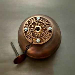Antique Front Desk Bell , solid Brass Bell . Antique Ancient Bell
