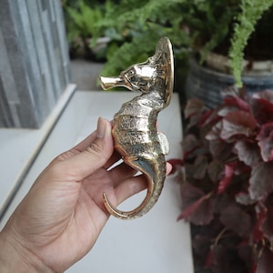 Vintage Sea Horse Brass Hook - Antique Seahorse Brass Hook for Cloth hat towl keys