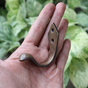 10 pieces - Vintage Solid Brass Handmade Unlacquered Brass Hooks For Wall - Coat Hooks Wall Mount - brass hangers