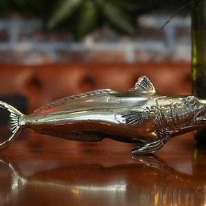 Vintage Fish Brass Bottle Opener - Antique Animal Gold Statue For Gift and Beer opener