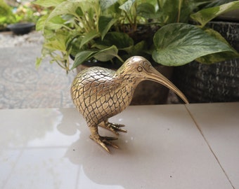 Solid Brass Gold Kiwi Bird Figure , Animal Figurine , Bronze Kiwi Statue 5&quot; , Home Decoration, Gift For Mom