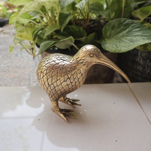 Solid Brass Gold Kiwi Bird Figure , Animal Figurine , Bronze Kiwi Statue 5" , Home Decoration, Gift For Mom