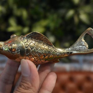 Vintage Fish Brass Bottle Opener - Antique Animal Gold Statue For Gift and Beer openers