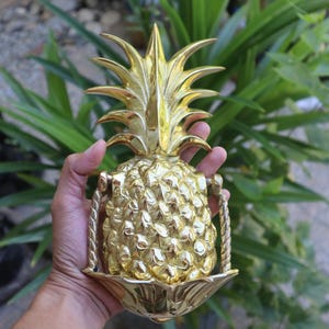 Schwerer massiver Ananas-Türklopfer - 10 &quot;Zoll-polierter Messingklopfer - Atemberaubender schwerer Haustürklopfer - Grüngrün und Gold