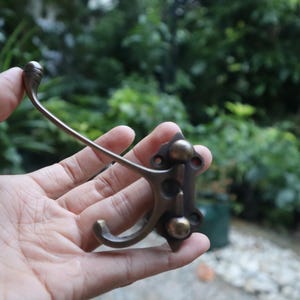5 Piece Heavy Solid Brass hooks - Vintage Antique Brass Hook for Hat CLoth keys