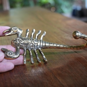 Vintage Brass Scorpion Hook - Antique Scorpion Brass Hooks for Cloth Hat Keys Towl